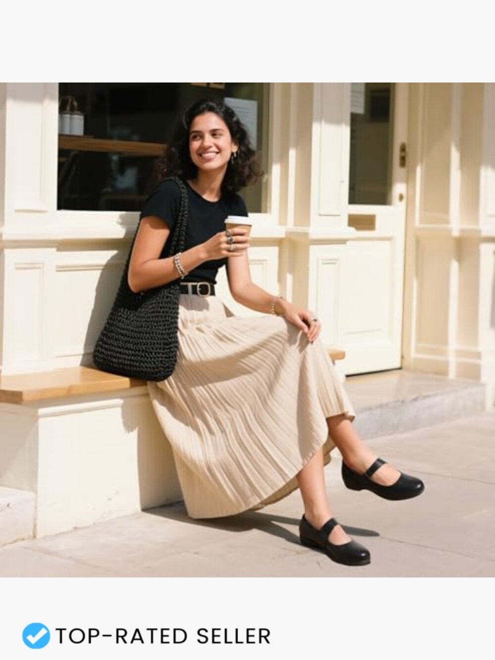 Comfortable Ballet Mary Jane Flats with Adjustable Ankle Strap - Picture 2 of 7